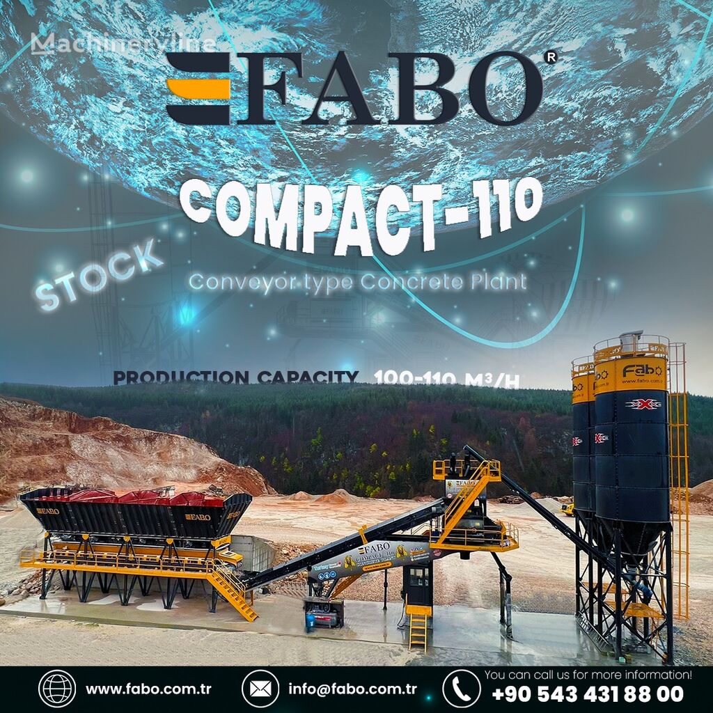 new FABO BETONNYY ZAVOD FABOMIX COMPACT-110 | NOVYY PROEKT  concrete plant